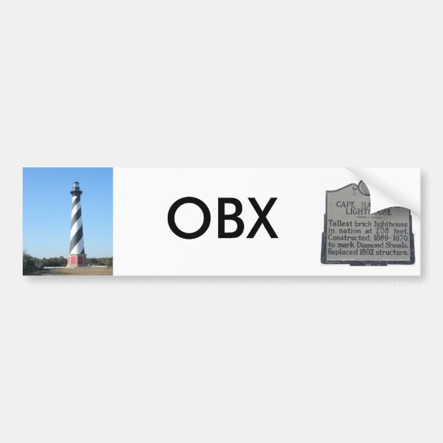 Adesivo Para Carro Cabo Hatteras Lighthouse Sticker #1 OBX (Frente)