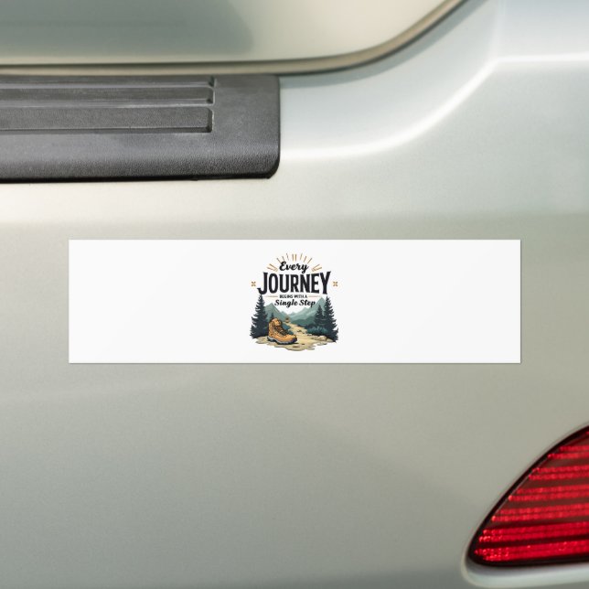 Adesivo Para Carro Cada jornada começa com um Solteiro (No carro)