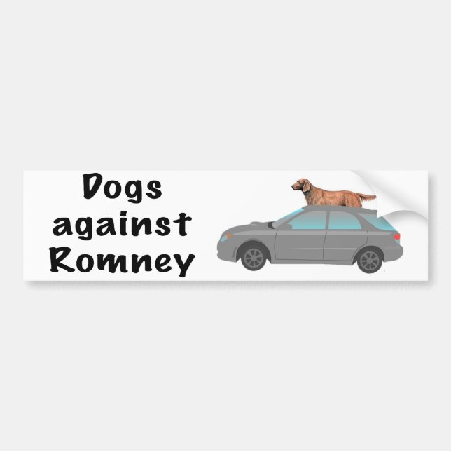 Adesivo Para Carro Cães contra Romney (Frente)
