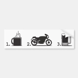 Adesivo Para Carro café, 2wheels, & cerveja - autocolante no vidro