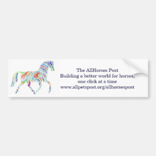 Adesivo Para Carro cafepresslogo, o AllHorses PostBuilding uma