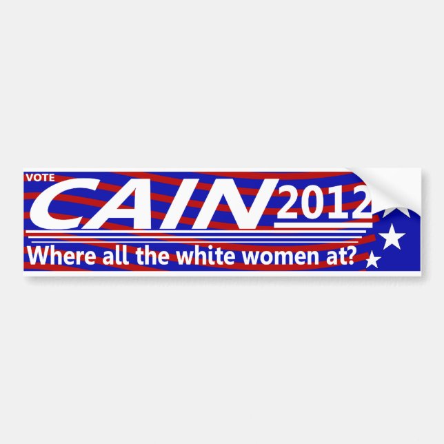 Adesivo Para Carro CAIN 2012 - Em onde todas as mulheres brancas? (Frente)