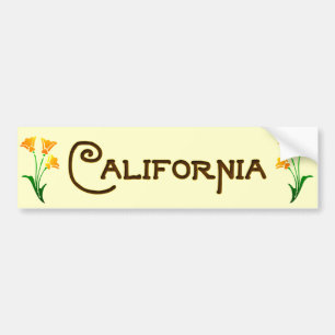 Adesivo Para Carro California Poppy Art Deco Bumper Sticker