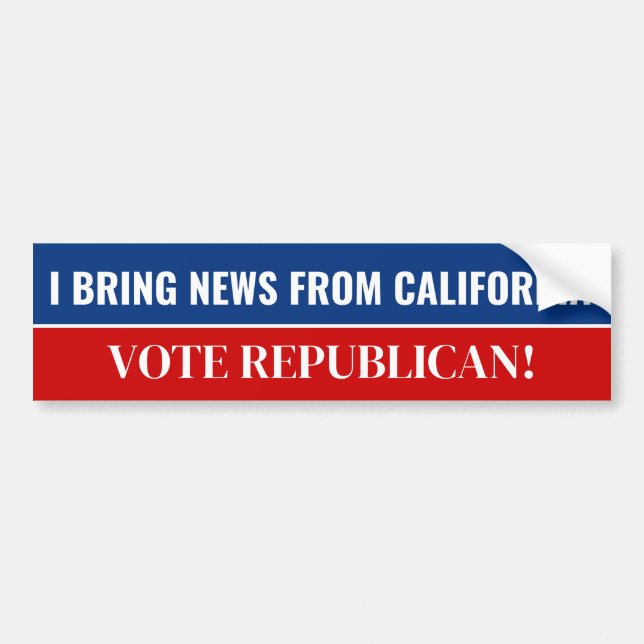 Adesivo Para Carro California Vote Republicano Bumper Sticker (Frente)