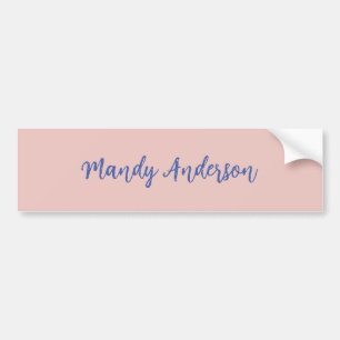 Adesivo Para Carro Caligrafia Rosa Elegante Dourado Simples Nome