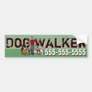 Adesivo Para Carro Caminhante do cão. Passeio do cão. Promocional