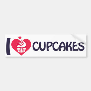 Adesivo Para Carro Camiseta Eu Amo Cupcakes