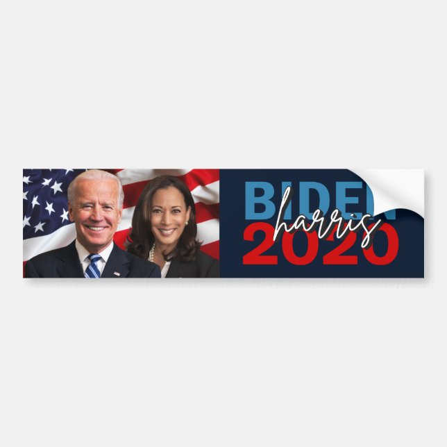 Adesivo Para Carro Campanha Biden Harris 2020 com Foto Patriótica (Frente)