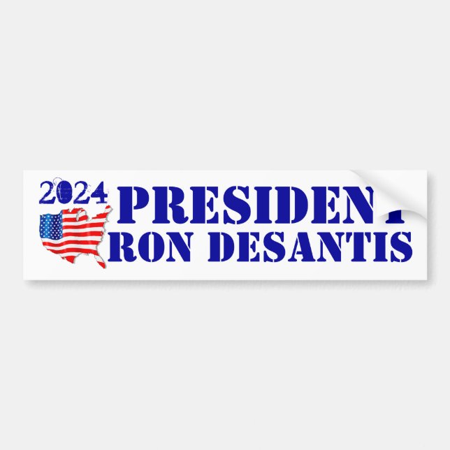 Adesivo Para Carro Campanha de 2024 pelo Presidente Ron DeSantis USA  (Frente)