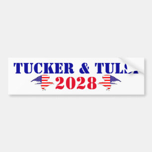 Adesivo Para Carro Campanha de Apoio a Tucker & Tulsi 2028 Presidente