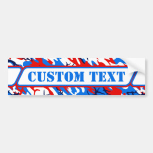 Adesivo Para Carro Camuflagem Vermelha e Azul Personalizada