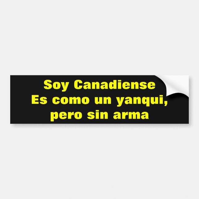 Adesivo Para Carro Canadiense. Es como un yanqui per sin arma (Frente)