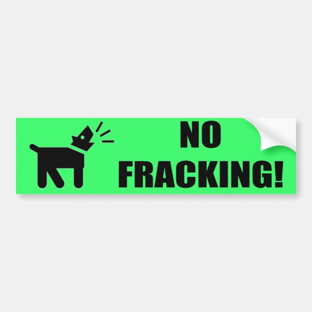 Adesivo Para Carro Cão Ativista: Sem Fracking (Frente)