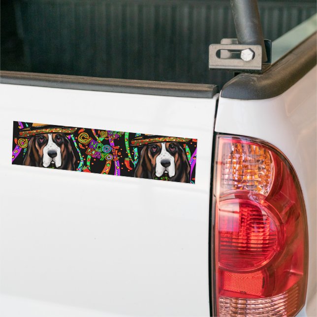 ADESIVO PARA CARRO CÃO BASSET (No caminhão)