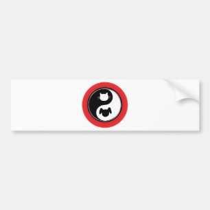 Adesivo Para Carro Cão do gato de Yin Yang