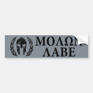 Adesivo Para Carro Capacete espartano do Grunge de Molon Labe