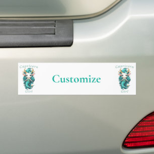 Adesivo Para Carro Capricórnio Rapariga Sereia Thunder_Cove