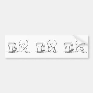 Adesivo Para Carro Cara Meme do computador - autocolante no vidro