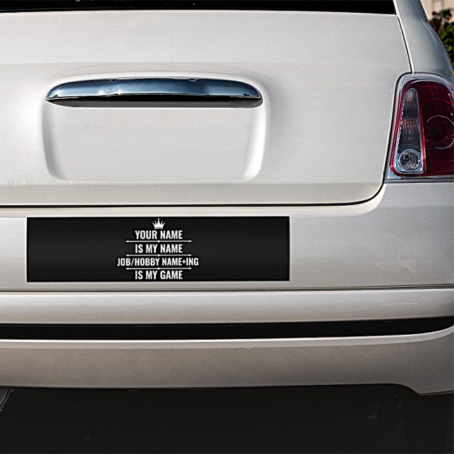 Adesivo Para Carro Cargo Engraçado Personalizado e Nome do Hobby (Criador carregado)