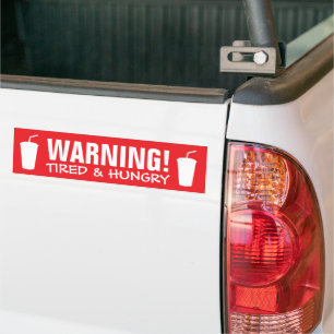 Adesivo Para Carro Carro de aviso engraçado e cansado