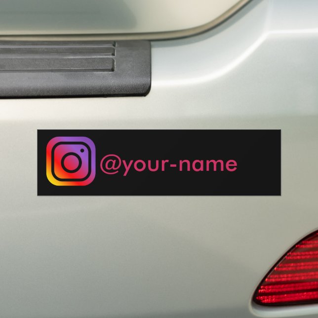 Adesivo Para Carro carro instagram rosa personalizado (No carro)