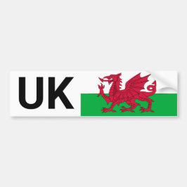 Adesivo Para Carro Carro-Sticker & Wales viagem no estrangeiro/bandei