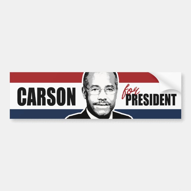 Adesivo Para Carro Carson para o presidente Vermelho Branco e o (Frente)