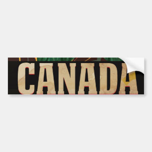 Adesivo Para Carro Cartaz de Viagem Antigo do Canadá