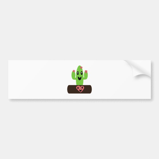 Adesivo Para Carro Cartoon Cactus (Frente)