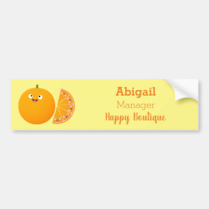 Adesivo Para Carro Cartoon de fruta de citros de laranja feliz