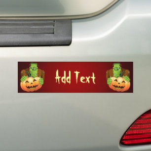 Adesivo Para Carro Cartoon Frankenstein Monster com Pumpkin