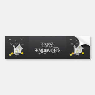 Adesivo Para Carro Casa De Halloween, Gatos Pretos, Morcegos