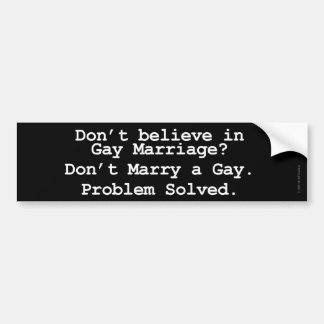 Adesivo Para Carro Casamento gay Bumpersticker resolvido problema