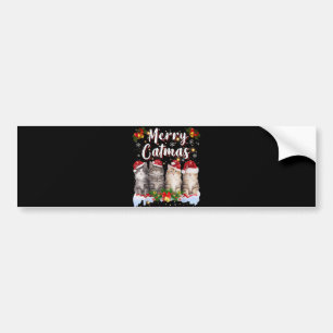 Adesivo Para Carro Cat Christmas Santa Hat Engraçado Feliz Catmas