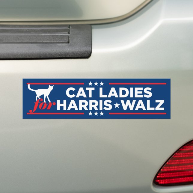 Adesivo Para Carro Cat Ladies para Harris Walz 2024 (No carro)