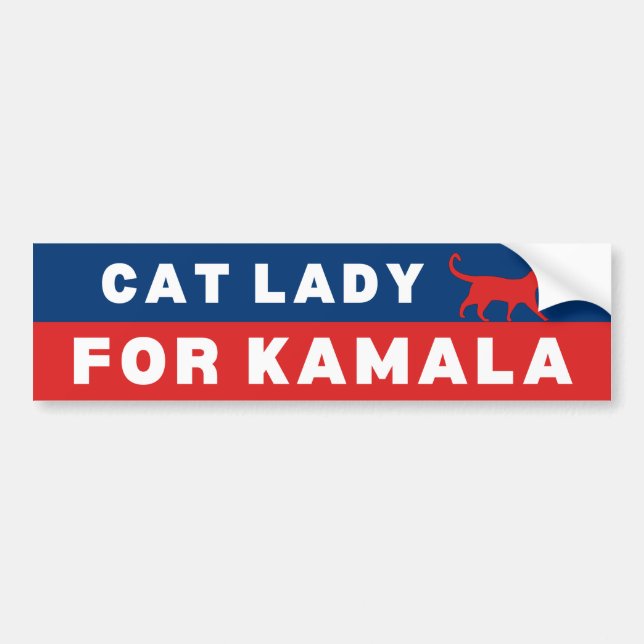 Adesivo Para Carro Cat Lady For Kamala (Frente)