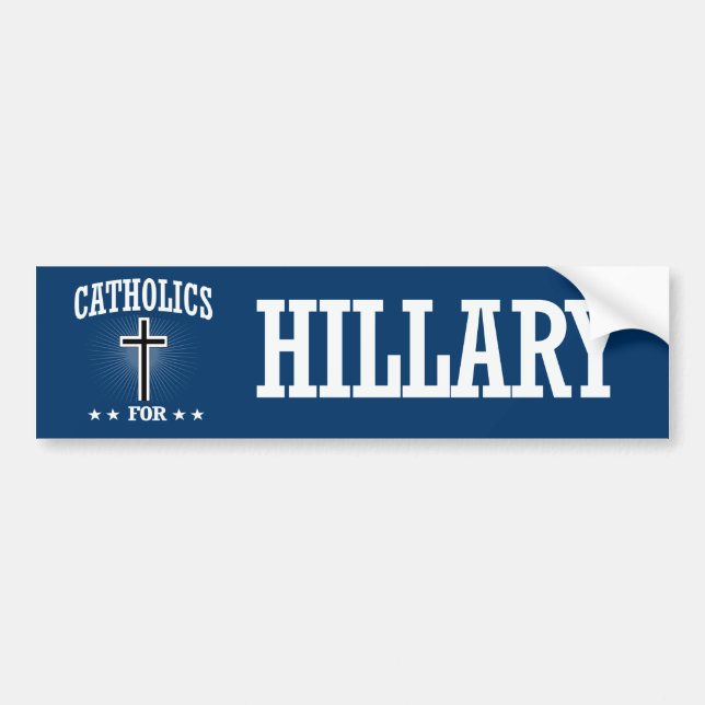ADESIVO PARA CARRO CATÓLICOS PARA HILLARY (Frente)