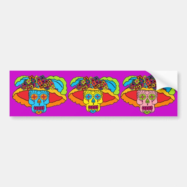 Adesivo Para Carro Catrina Sugar Skull (Frente)