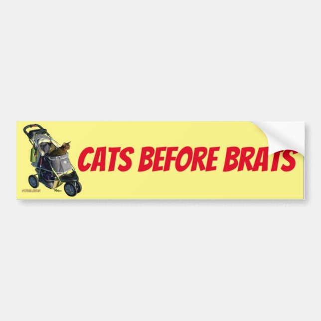 Adesivo Para Carro Cats Before Brats Bumper Sticker (Frente)