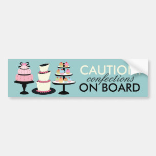 Adesivo Para Carro CAUTION: Confections on Board Bumper Stickers