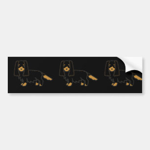 Adesivo Para Carro cavalier king charles spaniel black e tan cartoo