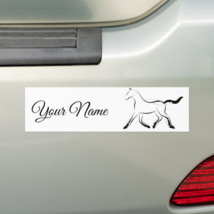 Adesivo Para Carro Cavalo elegante a preto
