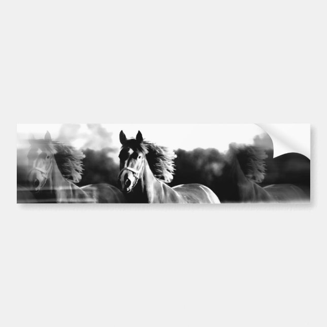 Adesivo Para Carro &Cavalo em Execução B&W (Frente)