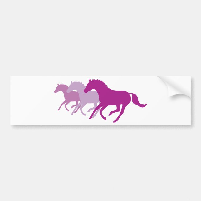 Adesivo Para Carro Cavalo em Execução (Roxo) (Frente)