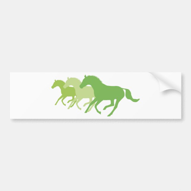 Adesivo Para Carro Cavalo em Execução (Verde) (Frente)
