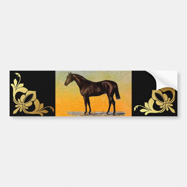 Adesivo Para Carro Cavalo Marrom (Frente)