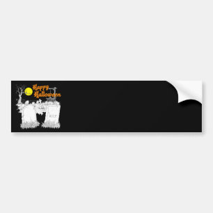 Adesivo Para Carro cemitério de halloween