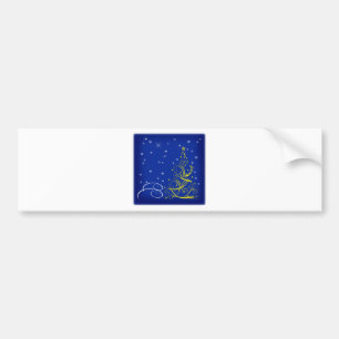 Adesivo Para Carro Cena de Natal Azul