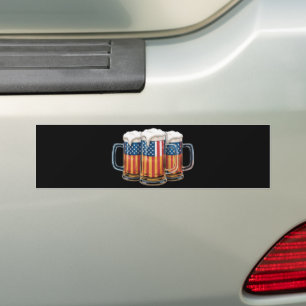 Adesivo Para Carro Cerveja Bandeira Americana 4 de Julho Merica Beben