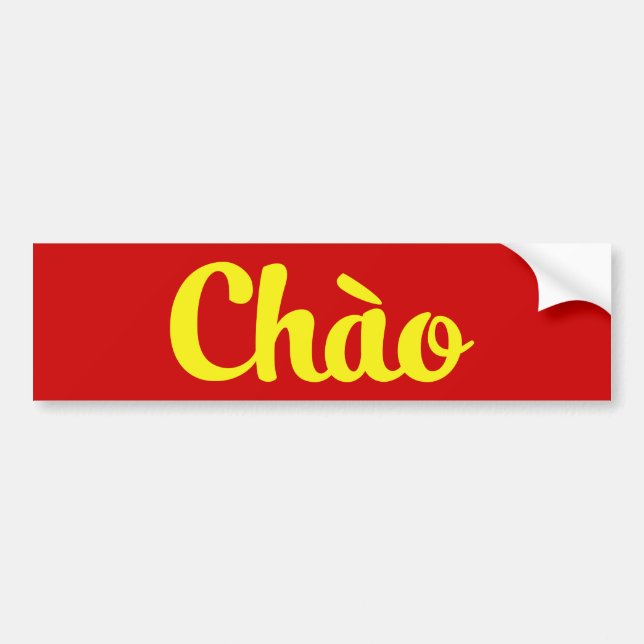 Adesivo Para Carro Chào / Hello ~ Vietnã / Vietnamita / Ting Viet (Frente)